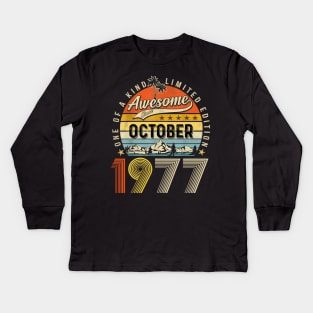 Awesome Since October 1977 Vintage 46th Birthday Kids Long Sleeve T-Shirt